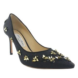 Jimmy Choo Romy Flower Raffia Pump 42 READ DESCRIP